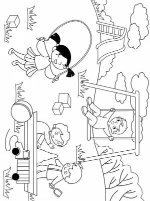 Раскраски Детская площадка   в формате