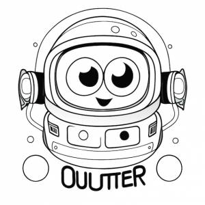 Космическое пространство стиль мультфильмов bw контурное искусство для детей раскраски страницы книг детская площадка стиль