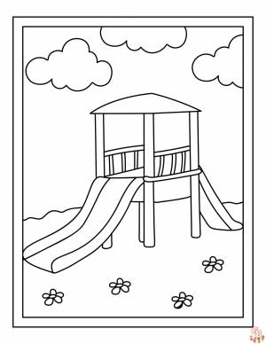 Наслаждайтесь веселой игрой с детской площадкой Раскраски