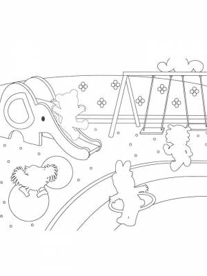 Раскраски Детская площадка   в формате