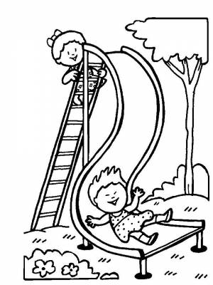 Картинка Горка  раскраску для детей