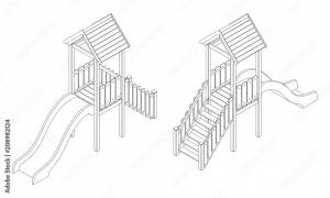Детская пластиковая горка с крышей
