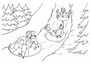 Раскраски Снежная горка для детей