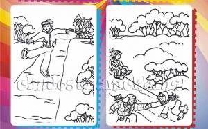 Детская раскраска Горка