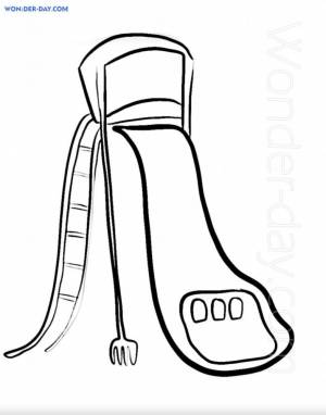 Раскраска Детская горка пожиратель