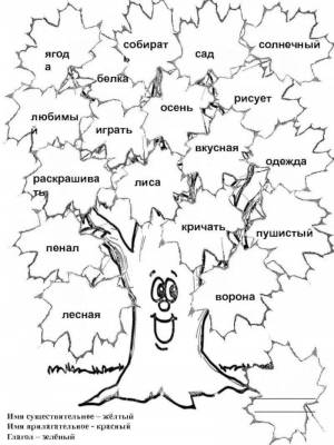 Раскраски Род имен существительных 3 класс
