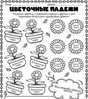 Раскраски Род имен существительных