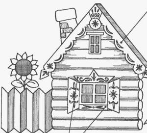 Древняя изба рисунок