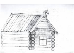 Изба раскраска для детей