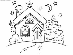 Раскраска Зимняя избушка