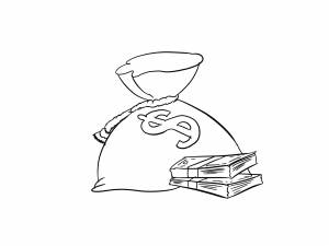 Раскраска деньги рубли