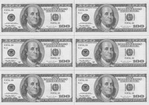 Раскраски 100 долларов купюра