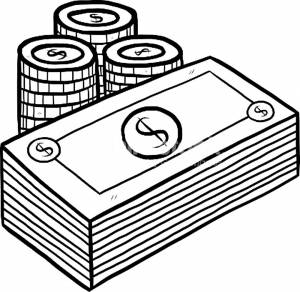 Раскраска деньги  и