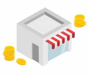 Рынок накапливает деньги набор иллюстраций торговый магазин магазин рынок векторный рисунок рисованной