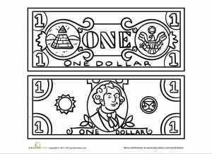 Раскраска бумажные деньги для детей