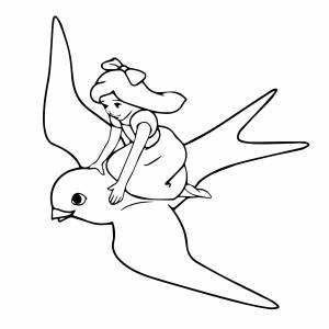 Дюймовочка простой рисунок