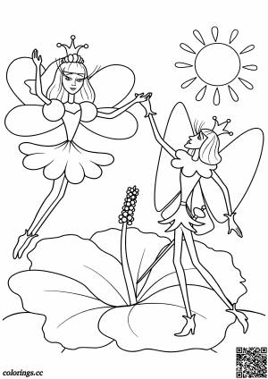 Раскраска Дюймовочка на цветке, 41% OFF