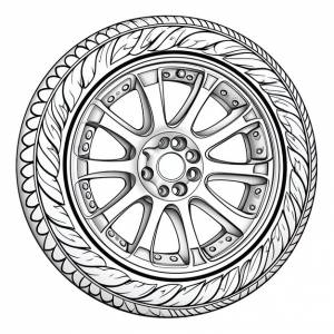 Ретро рисунок колеса и шины best hand draw colorful book eps