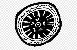 2, черно-белое колесо и рисунок шин, png