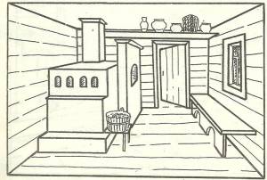 рисунки детей русская изба наполнение изнутри