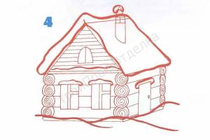 Легкий рисунок избы