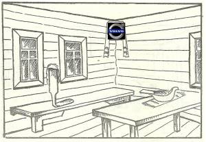 Изба внутри рисунок карандашом