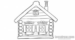 Как нарисовать русскую избу поэтапно