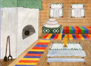 Рисунок на тему убранство русской избы