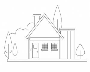 Раскраска простой дом деревенский дом раскраска простой дизайн страницы раскраски