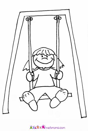 Качели раскраска для детей