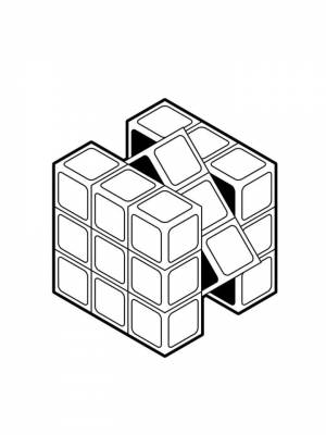 Картинка Кубик Рубика  раскраску для девочек