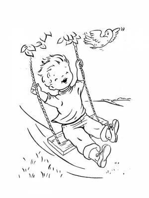 Раскраска Качели  для девочек