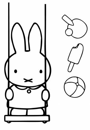 Раскраска Миффи Качели