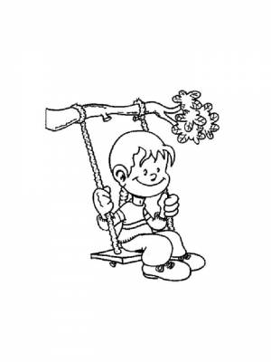 Раскраска Качели картинка в формате