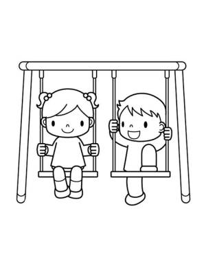 Раскраски Качели