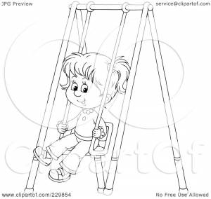 Качели раскраска для детей