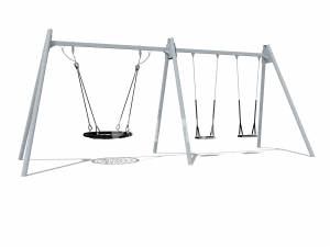 Качели металлические комбинированные ЭКО 04058 из дерева