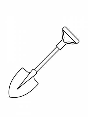 Раскраска Лопата картинка на листе  для девочек