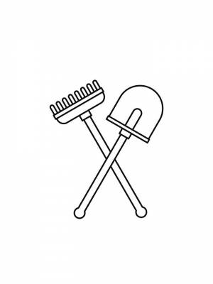 Раскраска Лопата картинка для детей