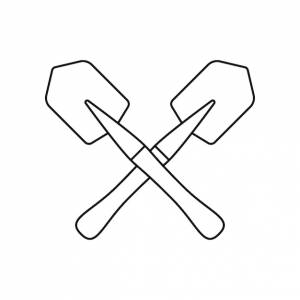 Раскраска с лопатой для детей