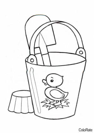 Раскраска Ведерко и лопата
