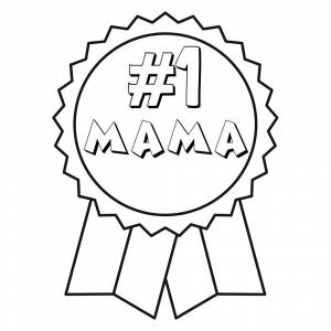 Раскраска Медаль маме №1