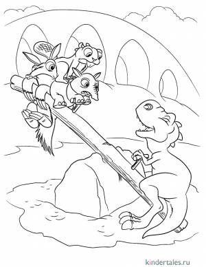 Качели» раскраска для детей