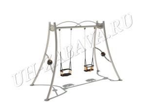 Качели Емеля с различными декоративными элементами для детских и спортивных площадок
