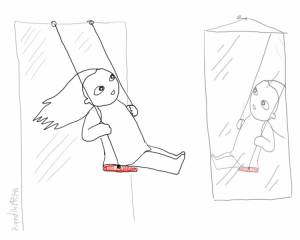 Качели раскраска для детей