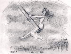 Девушка на качелях