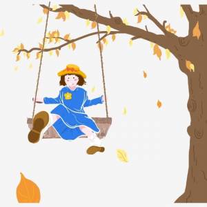 Маленькая девочка с качелями под свежим деревом может использовать рекламные элементы PNG , пресная, Рисованной, иллюстрация PNG картинки и пнг PSD рисунок для й загрузки