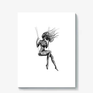 Холст «Девушка на качелях»