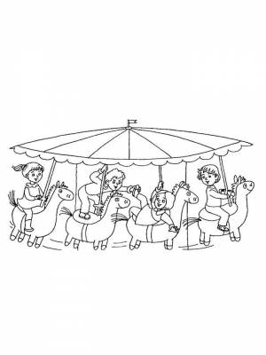 Раскраски Карусель   в формате