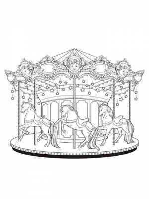 Картинка Карусель раскраска в формате  для девочек